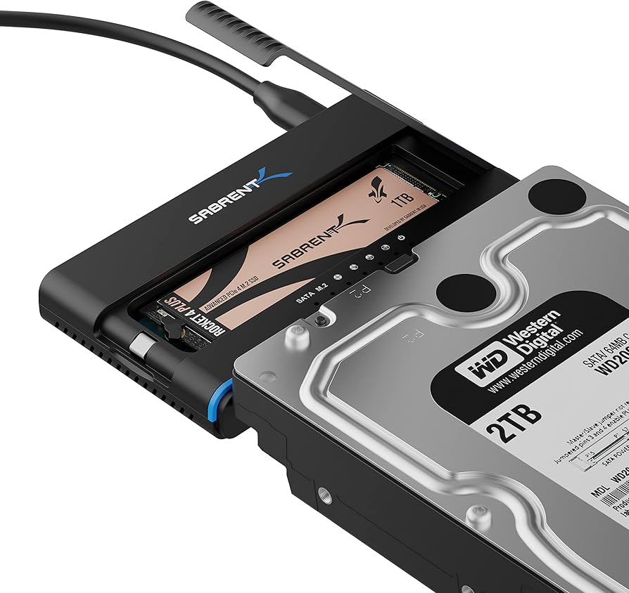 SABRENT USB 3.2 Type C M.2 PCIe NVMe + 2.5/3.5 Inch SSD & HDD Converter  [DS-UCMH]
